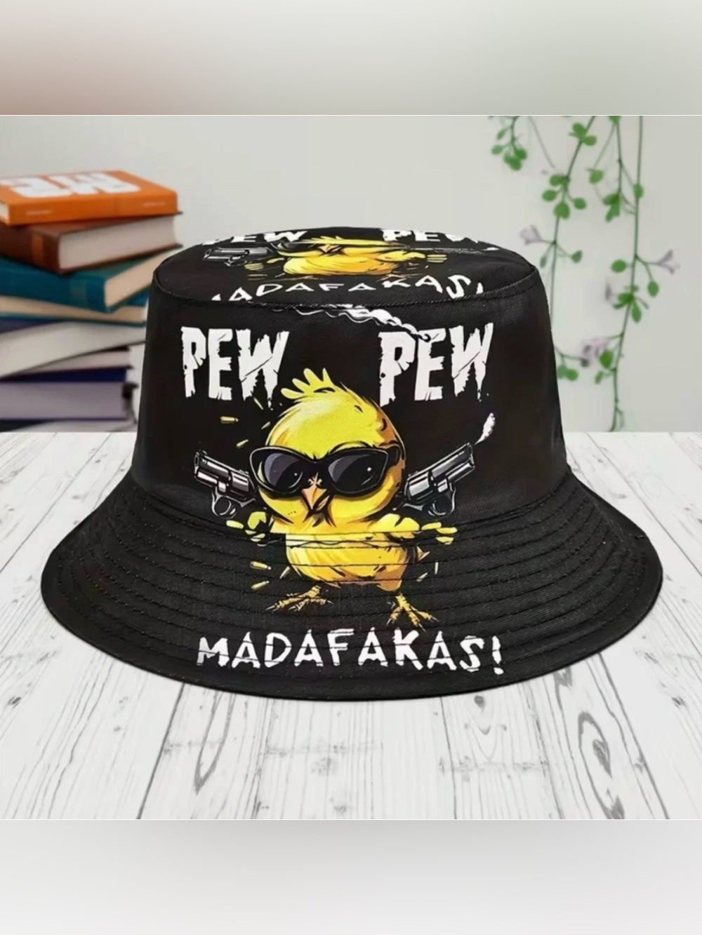 Pew Pew Chick Animal Print Bohemian Festival Bucket Hat New